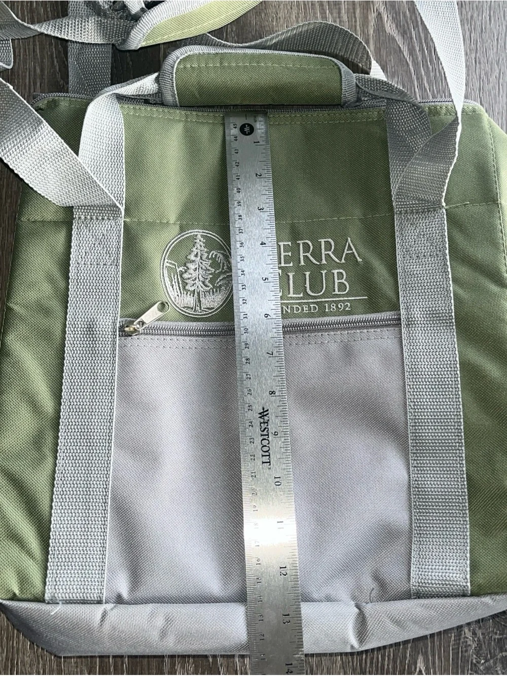 Sierra Club  Green Canvas Tote cooler Bag 13x12x7 Vintage